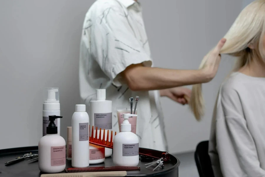 A Hair Dresser Servicing a Customer