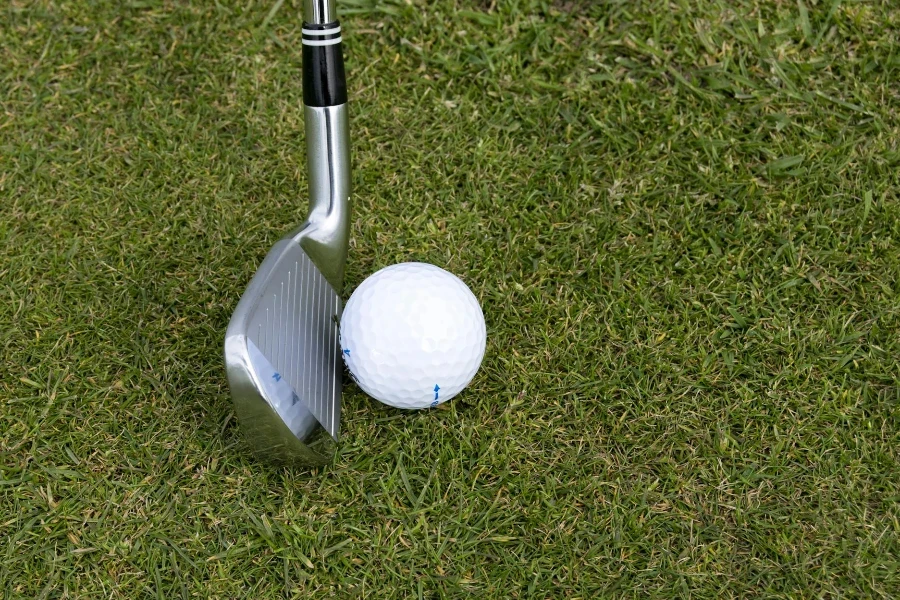 Silver Wedge Golf Club Beside Ball