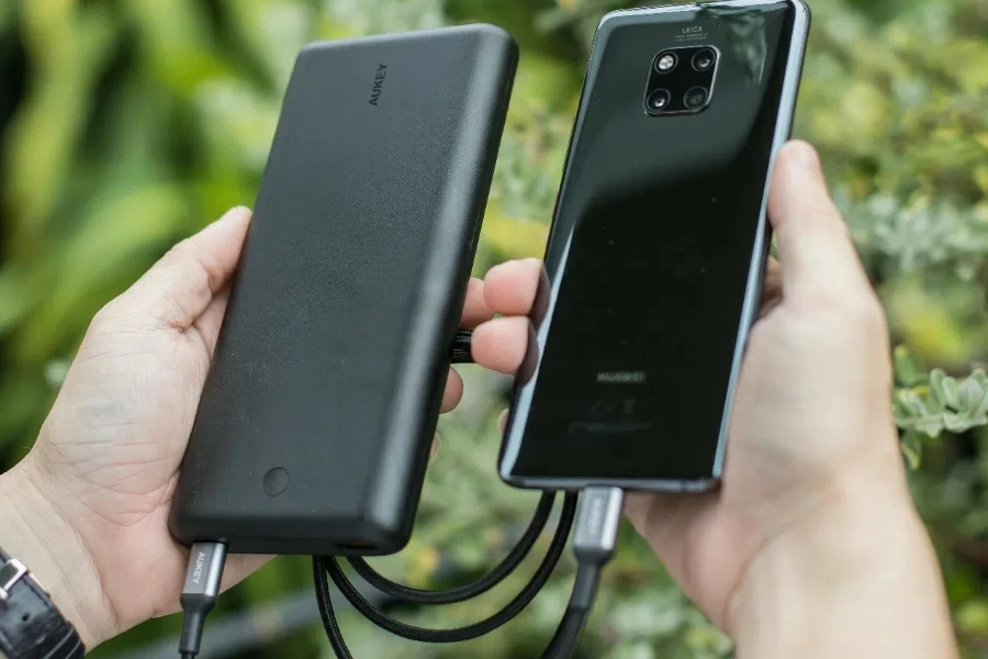 smartphone and portable power bank