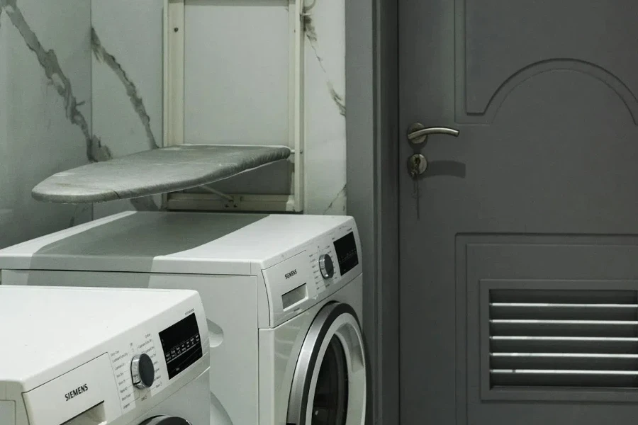 Laundry room with wall-mount ironing board