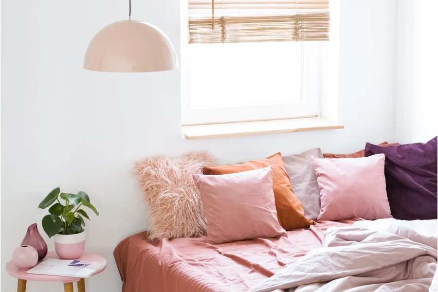 pastel pink cotton sheet and pillowcase set