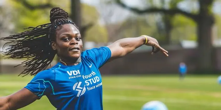 photo of black female track and field athlete with long hair