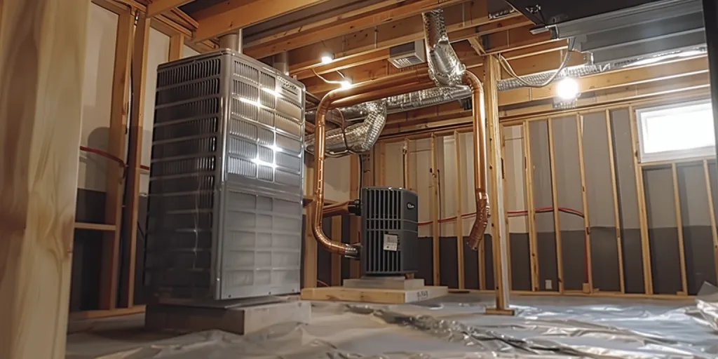shows the process of installing a central air conditioner
