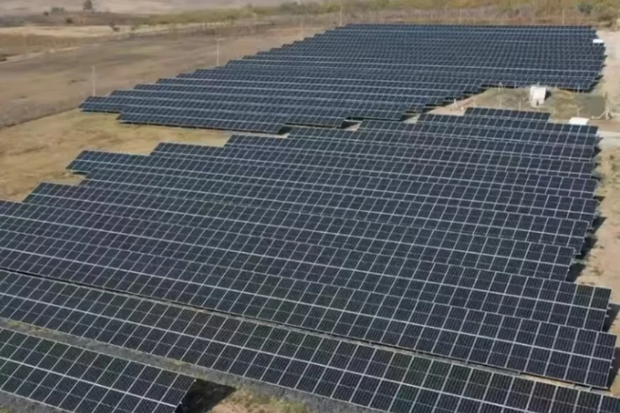 Solar power plant on the hills