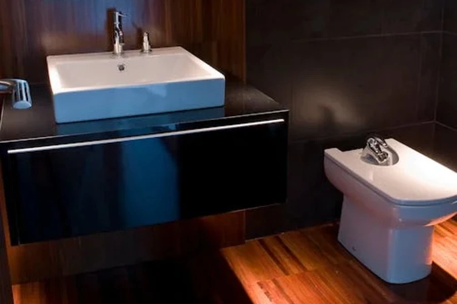 Stylish two-piece toilet and matching wash basin set