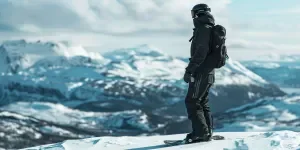 the north face long sleeve black full body snowboard pants with front pockets and suspenders