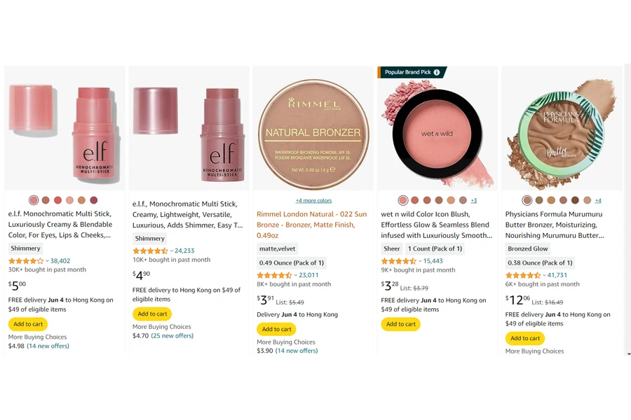 top-selling blushes