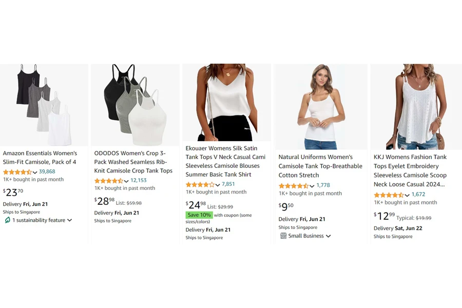 top-selling camisoles