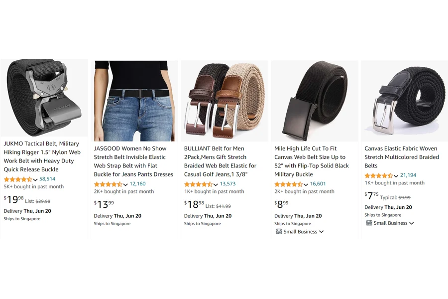 top-selling fabric belts