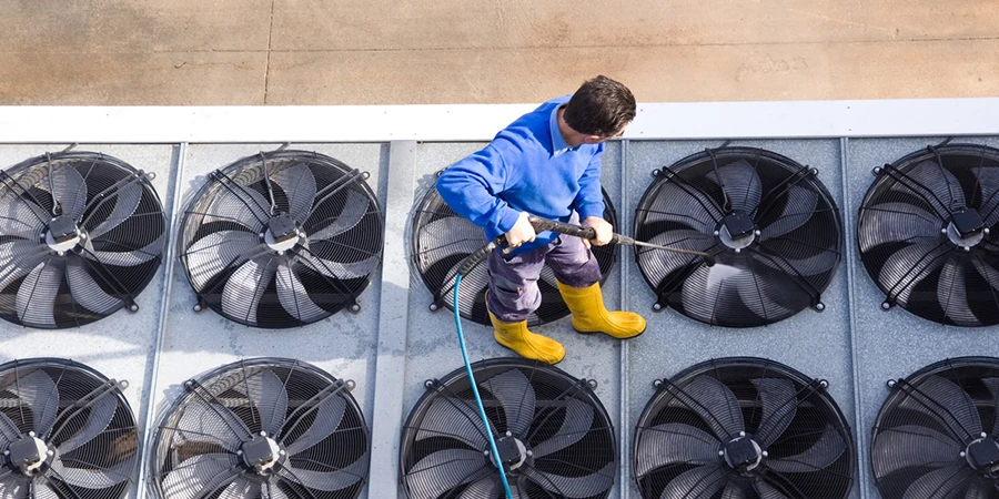 washing an industrial cooling system