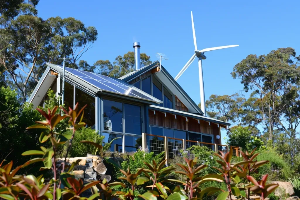 with solar panels mounted to its side and front