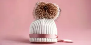 women's white ribbed beanie