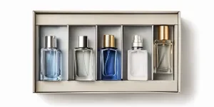 Set de 4 perfumes en una elegante caja de regalo.