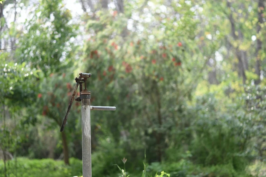 A Sprinkler in a Garden of Apples