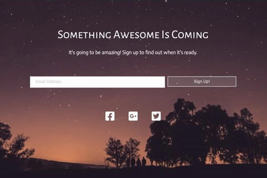A beautiful coming soon landing page to collect early fans