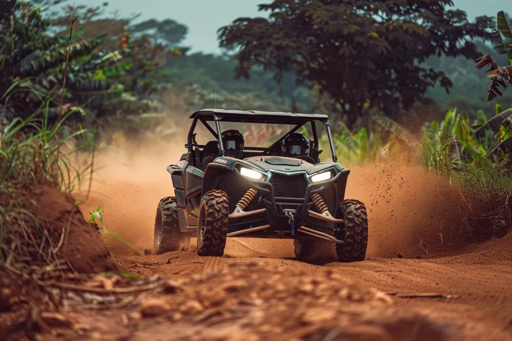 A black can am sports side by side