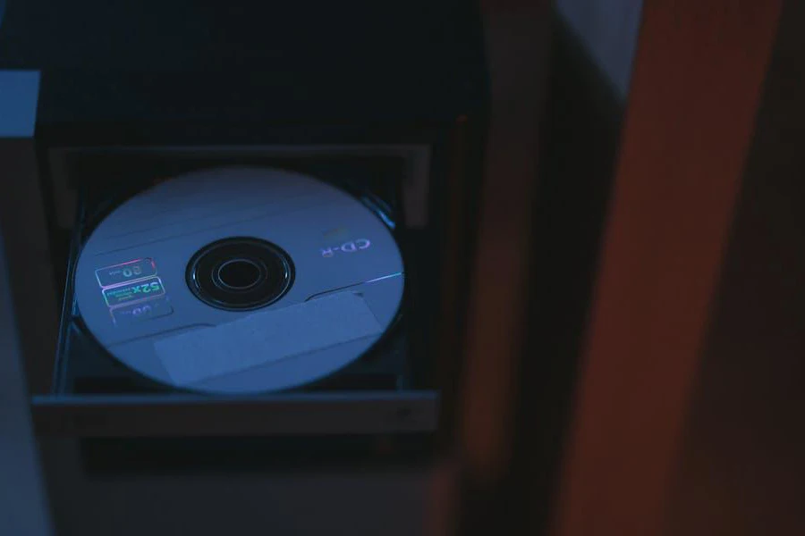 A compact disc in a PC’s optical drive