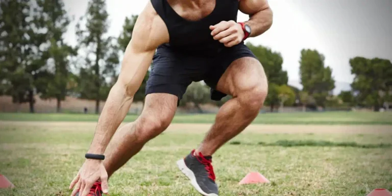 A man engaging in speed and agility training