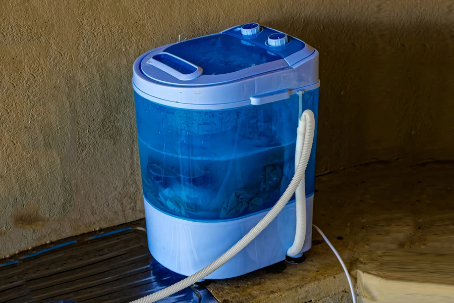 A portable camping washing machine