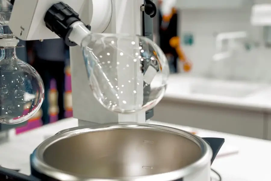 A rotary evaporator, commonly known as a rotovap