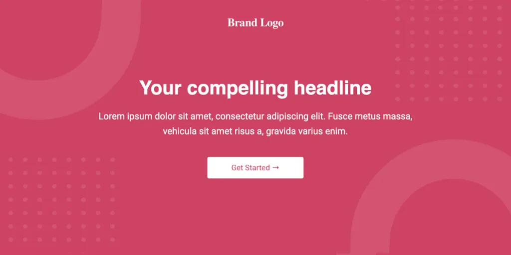 A sales page template on a pink background