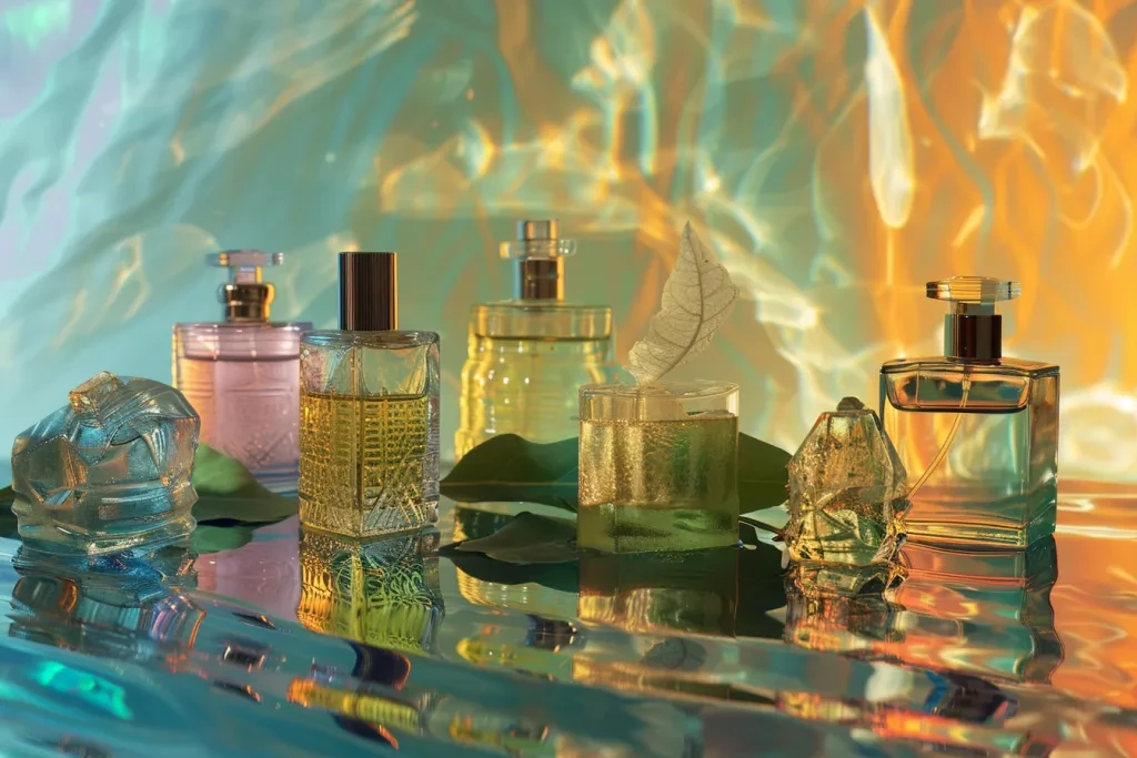 A set of perfume bottles