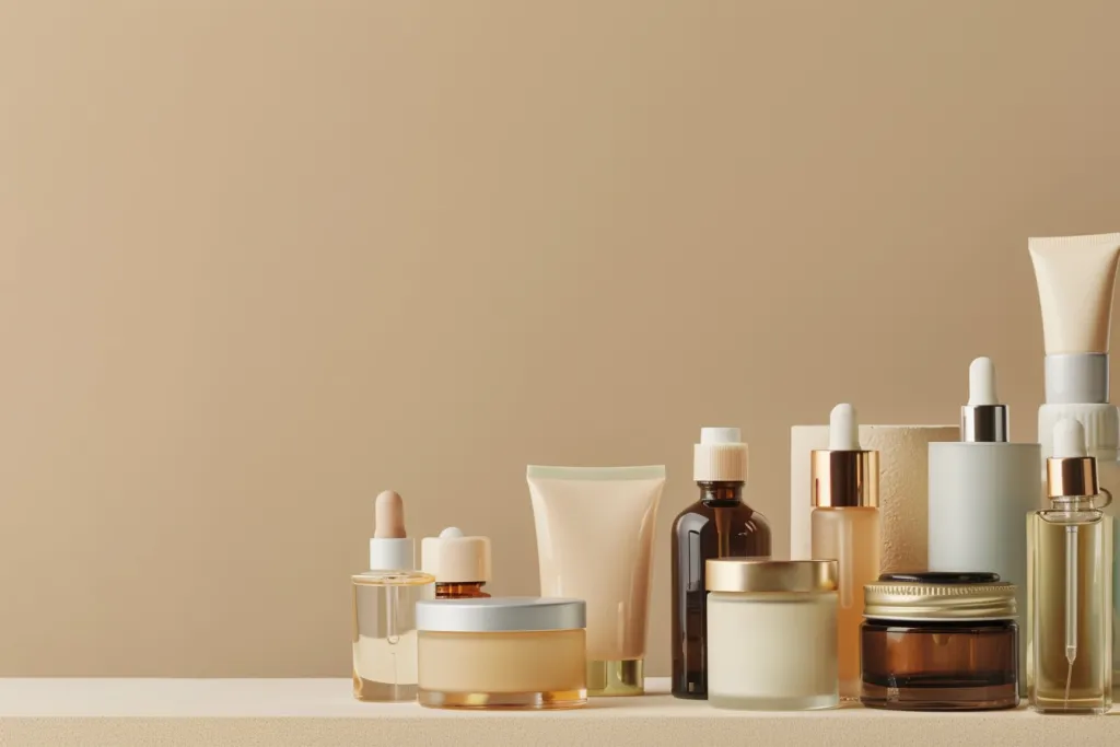 A variety of skincare products