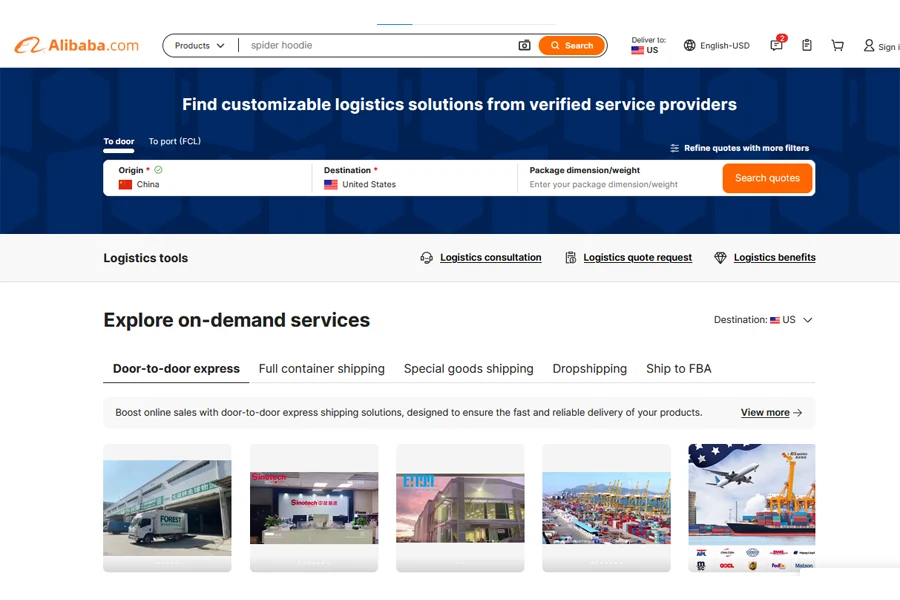 Alibaba.com Logistics Marketplace offers freight options and logistics solutions.