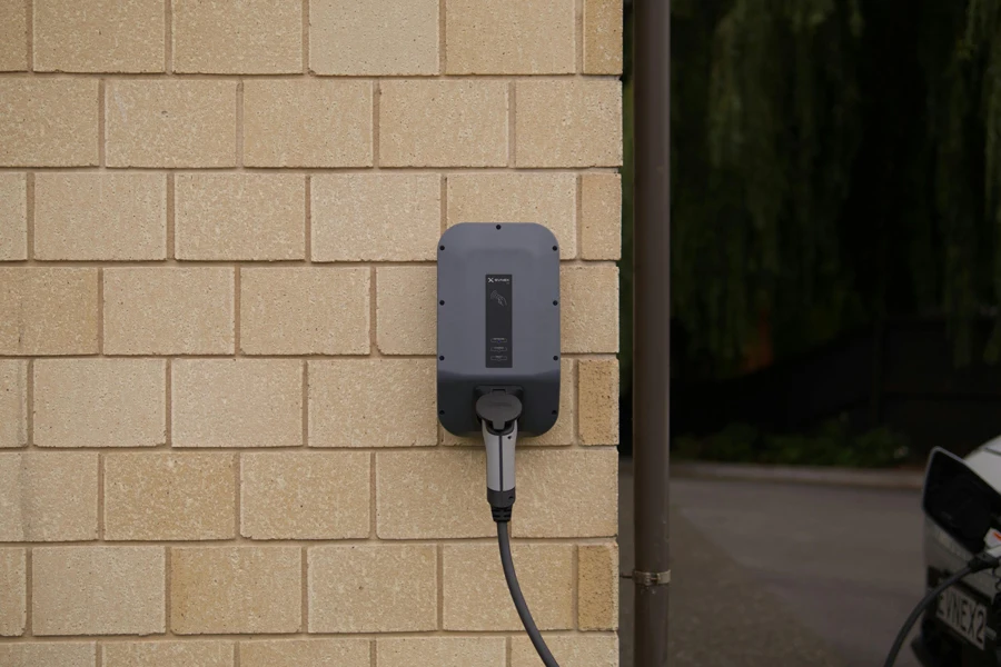 An Electric Car Charger on a Wall