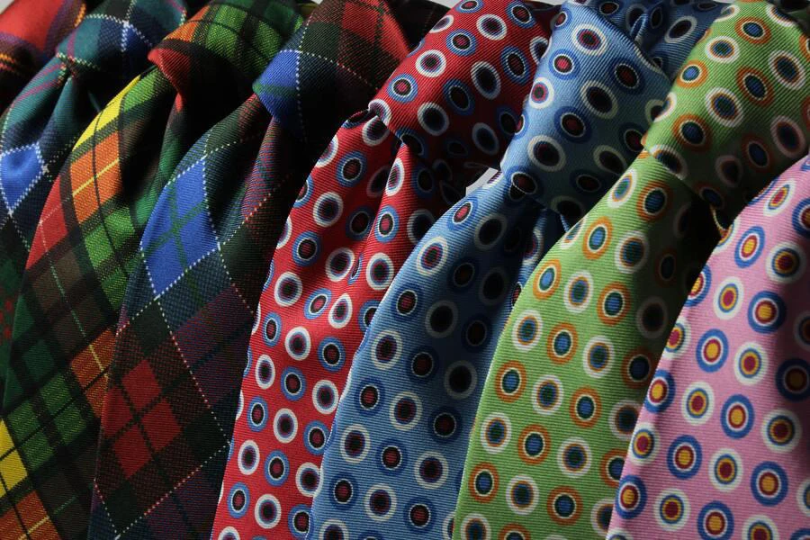 Assorted ties with different patterns