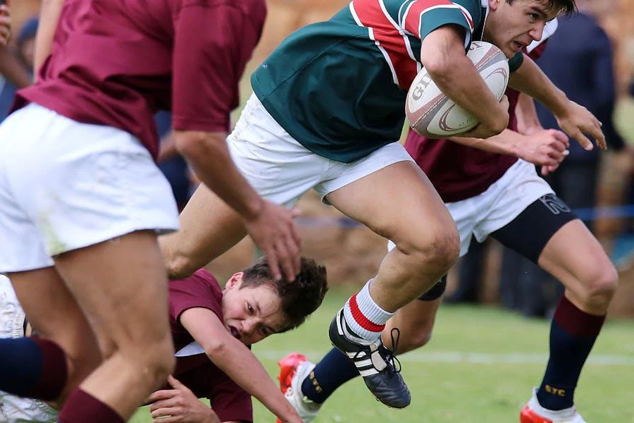 Athletes in high-performance rugby clothing