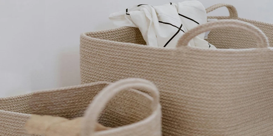 Bags with a Bed Linen Sticking Out from the Inside