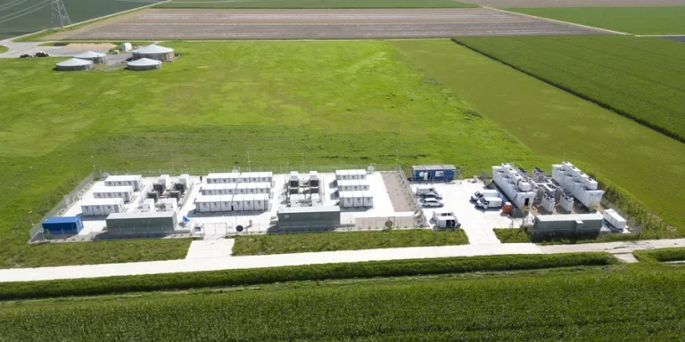 Batteries for energy storage in an open field