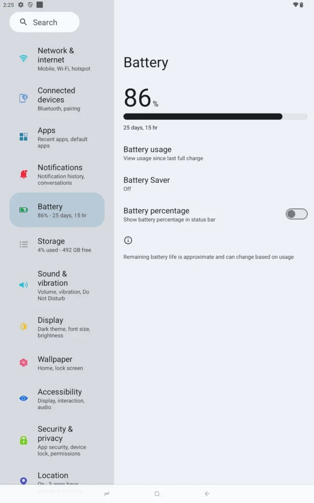 Battery data