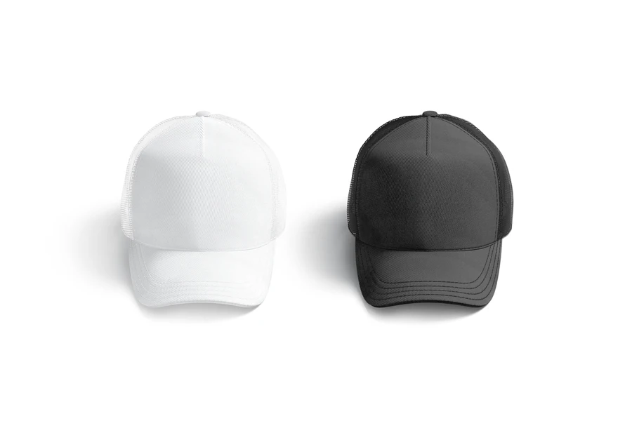 Blank black and white trucker hat