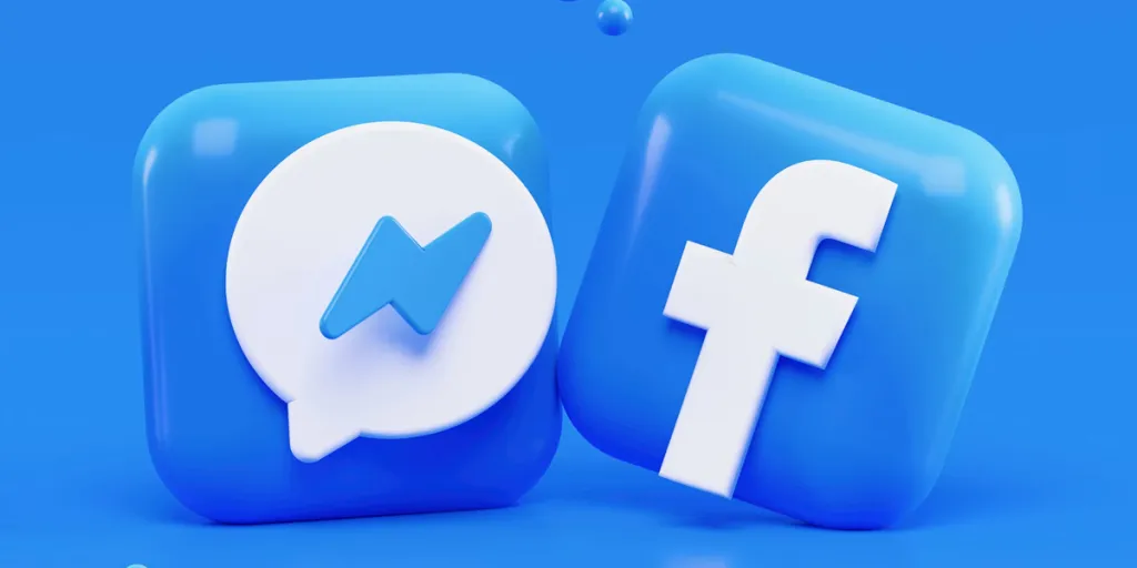 Blue Facebook and Messenger app logos