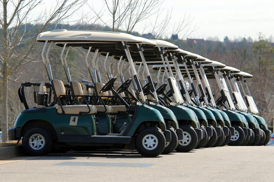 Blue-and-white Golf Carts