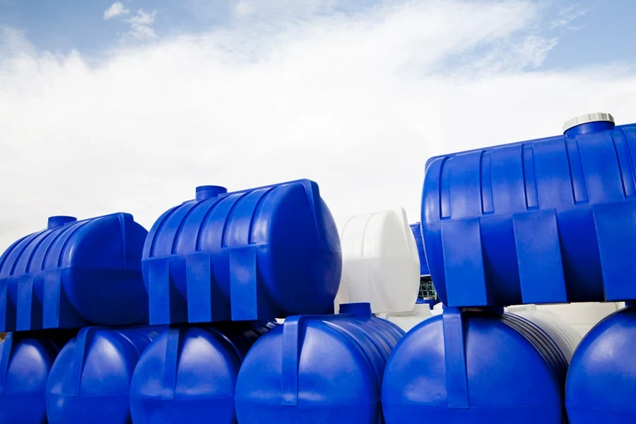 Blue water storage tanks