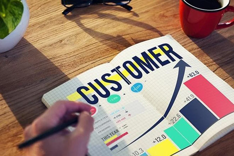 Business analyzing its customer growth