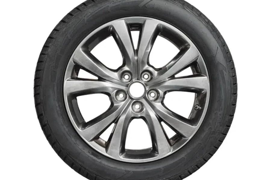 Car tire with alurim on free On isolated transparent PNG background