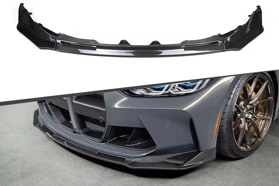 Carbon Fiber V Style Front Bumper Chin Lip Splitter Body Kit 3 PC