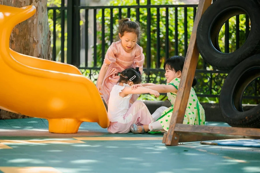 Children Playing by the Pool