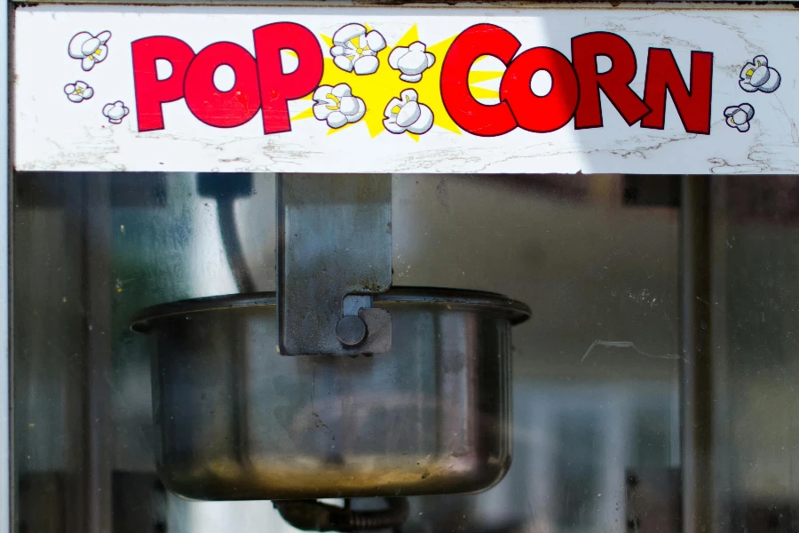 Close-Up Shot of Popcorns inside the Popcorn Machine