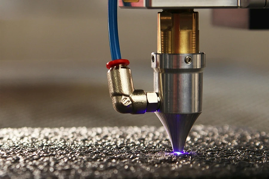 Close-Up Shot of a CNC Laser