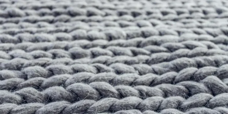 Close-up of Gray Cable Knit Cloth