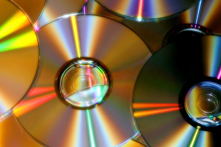 Close up of compact discs