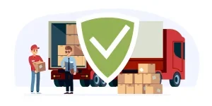 Concept of freight insurance, export transportation, transport safety and logistics