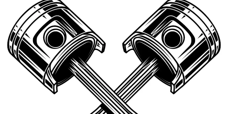 Crossed motorcycle pistons