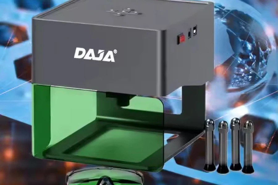 DAJA DJ6 Double Portable Tire Table Computer Serial Number Metal EU Warehouse Name Badges Diode Laser Engraving Machine