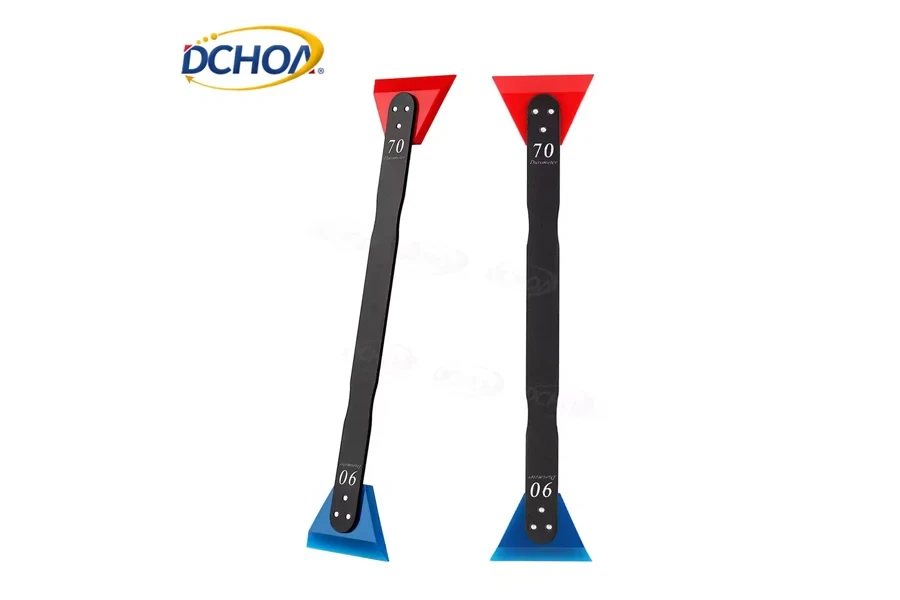 DCHOA Metal Handle Double-Ended Mini Detail Squeegee Soft Wrapping Rubber 7090 Durometer Squeegee Vinyl Sticker Tool